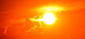 Sunset over the horizon, sunlight as a natural source of vitamin D